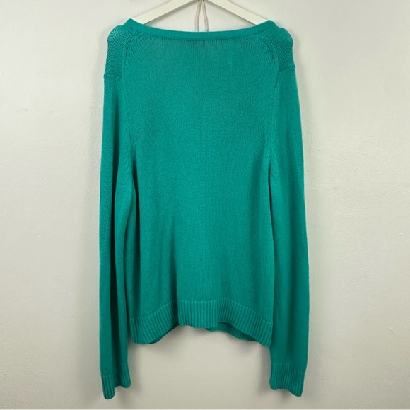 2/$20 Talbots Lambswool Teal Cardigan Button Sweater Women's Size 2X - Picture 3 of 6